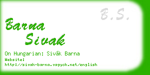 barna sivak business card